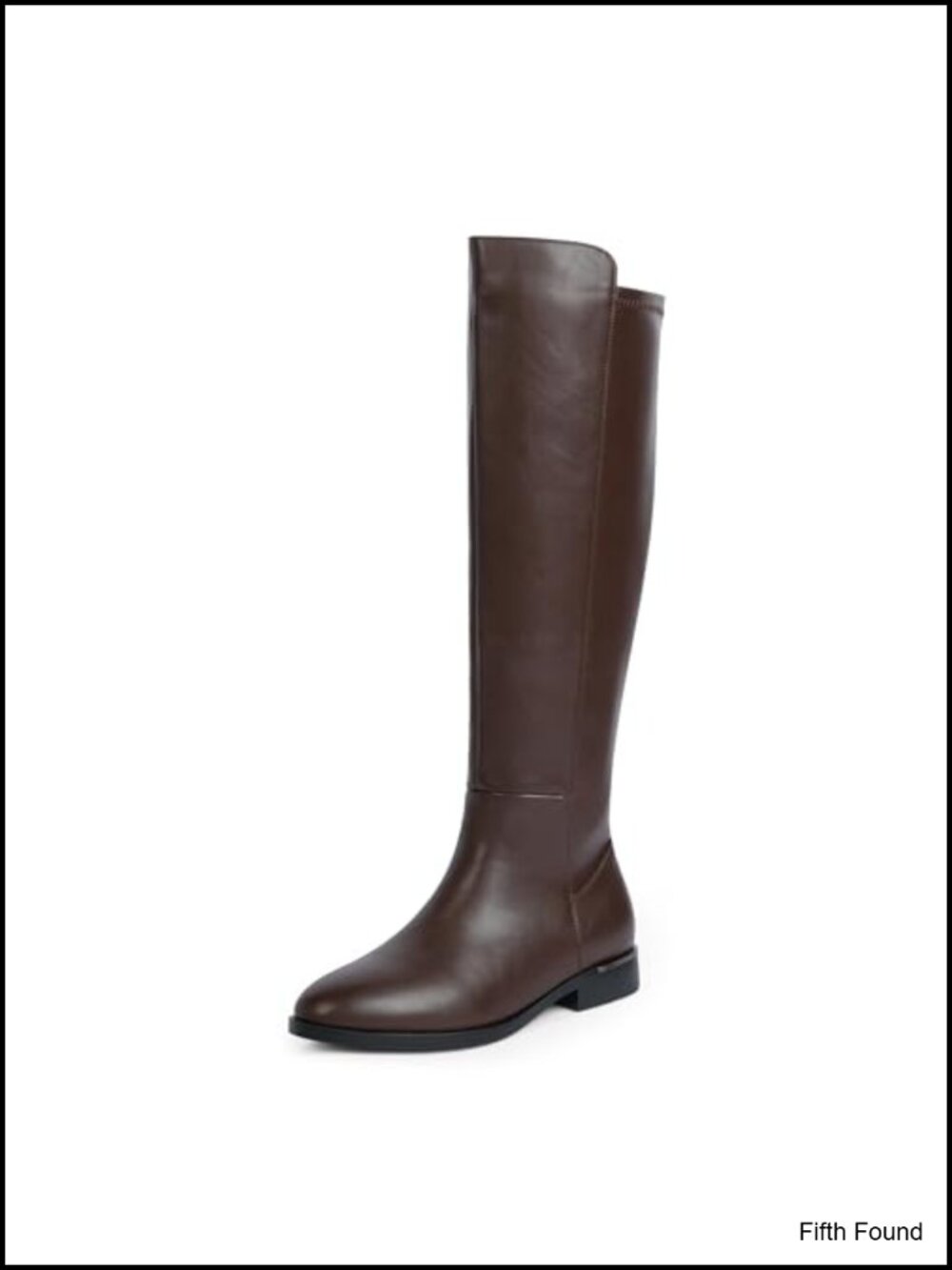 Knee High Stretchy Boots Round Toe Side Zipper Faux Suede Flat Heel